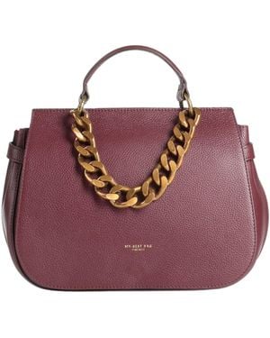 My Best Bags Burgundy Handbag Leather - Purple