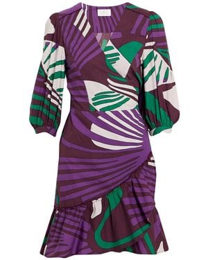 Nenette Burgundy Mini Dress Cotton - Purple