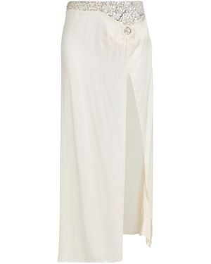 LA SEMAINE Paris Ivory Maxi Skirt Acetate, Silk - White