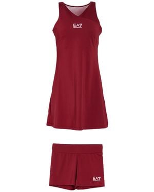 EA7 Mini Dress Polyester, Elastane - Red