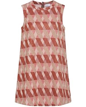 Marella Rust Mini Dress Viscose, Polyamide, Metal Fiber, Elastane, Polyester - Red
