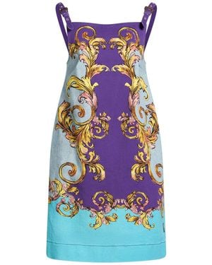 Versace Jeans Couture Mini Dress Cotton, Elastane - Blue