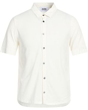 Alpha Studio Ivory Shirt Cotton, Elastane - White