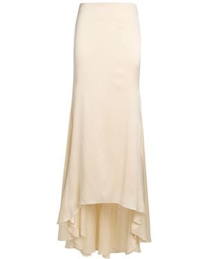 ARMARIUM Cream Maxi Skirt Silk, Elastane - Natural