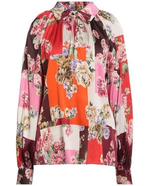 Shirtaporter Burgundy Top Viscose, Elastane - Red