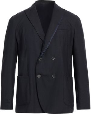 Santaniello Blazer Wool, Polyester, Elastane, Polyamide - Blue