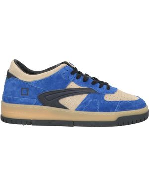Date Sneakers Leather, Textile Fibers - Blue