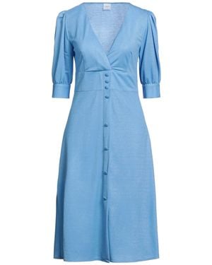 ELEONORA STASI Midi Dress Viscose, Polyester, Polyamide - Blue
