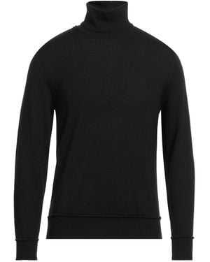 Vneck Turtleneck Merino Wool - Black
