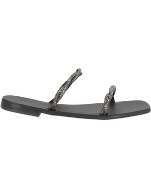 NICOLAS LAINAS Sandals Textile Fibers - Black