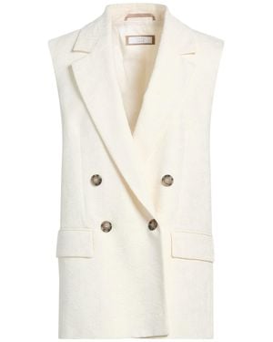 Peserico Cream Blazer Cotton, Viscose, Elastane - White