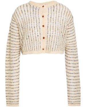 Alysi Crème Cream Cardigan Alpaca Wool, Merino Wool, Polyamide, Viscose, Metallic Fibre - White