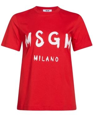 MSGM T-Shirt Cotton - Red