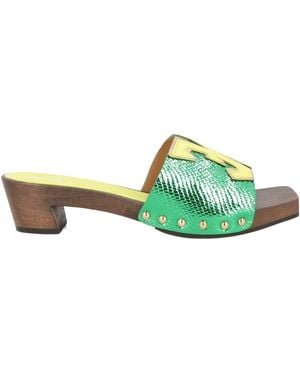 Fabi Emerald Sandals Leather - Green