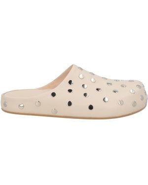 Alysi Accessoreria Cream Mules & Clogs Leather - White