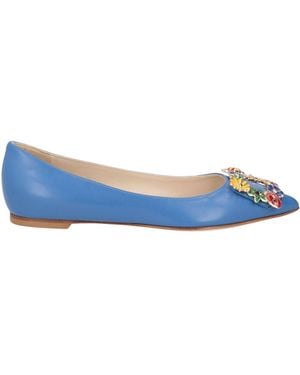 Ralph & Russo Ballet Flats Leather - Blue