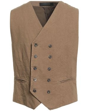 Messagerie Khaki Tailored Vest Cotton, Hemp - Brown