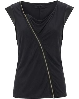 AllSaints Top Cupro, Elastane - Black
