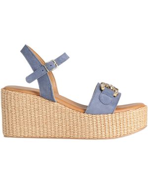 Antica Cuoieria Slate Sandals Leather - Blue