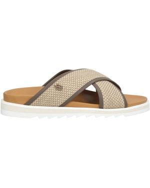Baldinini Sandals Leather, Natural Raffia - Brown
