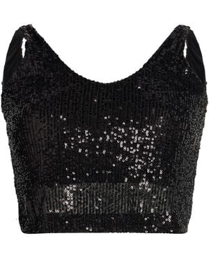 Alessandra Gallo Top Polyester, Elastane - Black