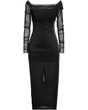 SIMONA CORSELLINI Party Edition Midi Dress Polyamide, Metallic Fibre - Black