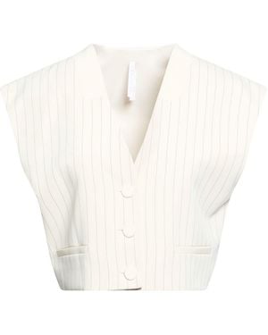 Imperial Cream Tailored Vest Polyester, Elastane - White