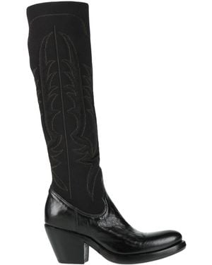 Rocco P Boot Leather, Textile Fibers - Black