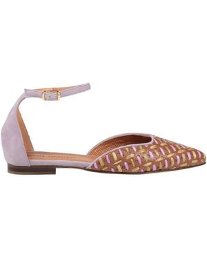 POESIE VENEZIANE Ballet Flats Leather, Textile Fibres - Pink