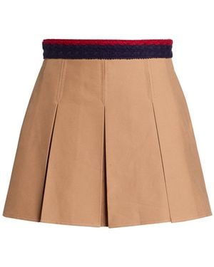 Moncler Camel Mini Skirt Cotton, Elastane - Natural