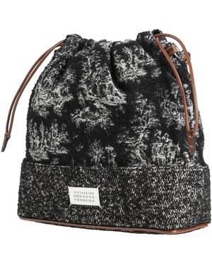 Maison Margiela Backpack Polyester, Cotton, Wool, Cow Leather - Black