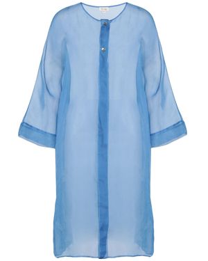 HER SHIRT HER DRESS Overcoat & Trench Coat - Blue