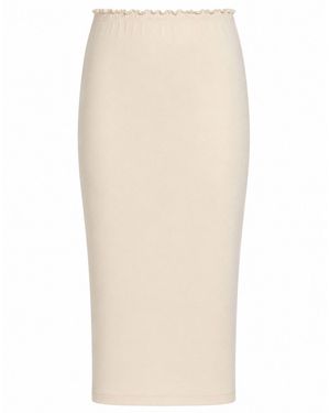 Jil Sander Midi Skirt Virgin Wool - Natural