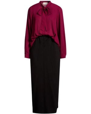 ViCOLO Burgundy Maxi Dress Polyester, Viscose, Polyamide, Elastane - Red