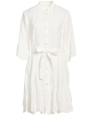 120% Lino Mini Dress Linen - White