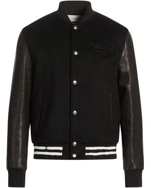 McQueen Jacket Wool, Cashmere, Lambskin - Black