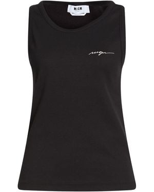 MSGM Tank Top Cotton, Elastane - Black