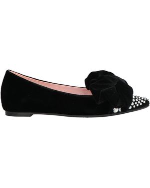 Ras Ballet Flats Textile Fibers, Crystal - Black
