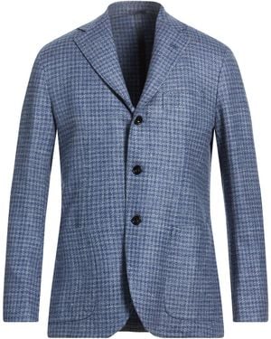 Sartorio Napoli Blazer Wool, Silk, Linen, Elastane - Blue