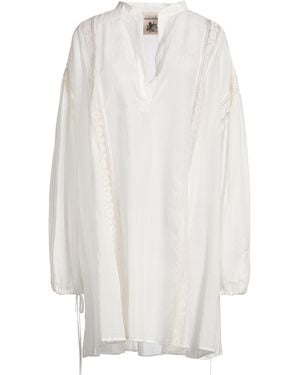 Semicouture Ivory Mini Dress Cotton, Silk, Polyamide - White