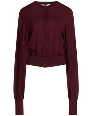 MEIMEIJ Burgundy Cardigan Virgin Wool - Purple