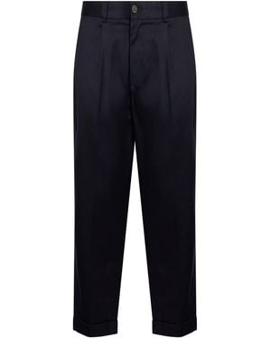Paolo Pecora Midnight Pants Lyocell, Cotton, Elastane - Blue