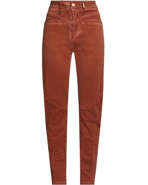High Trousers Cotton, Elastane - Red