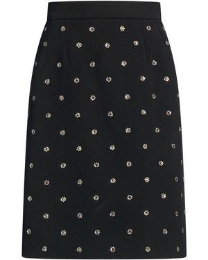 Dolce & Gabbana Mini Skirt Wool, Crystal, Aluminum, Polyester - Black
