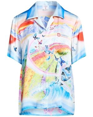 CASABLANCA Shirt Silk - Blue