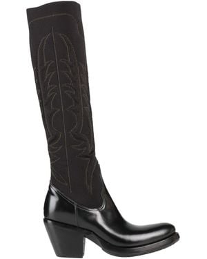 Rocco P Boot Leather, Textile Fibers - Black