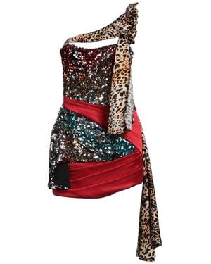 Halpern Mini Dress Polyester, Acetate, Viscose, Silk - Red