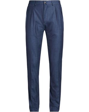 Canali Trousers Wool, Silk, Linen, Elastane - Blue