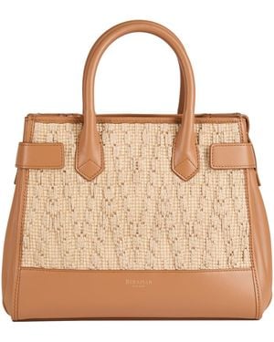 Serapian Handbag Leather, Textile Fibers - Natural