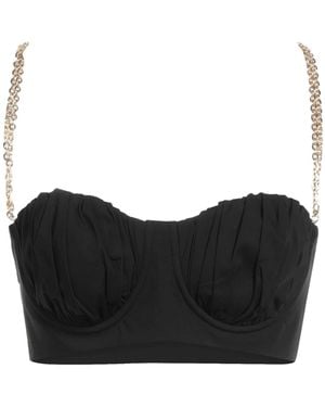 SIMONA CORSELLINI Top Cotton, Polyamide, Elastane - Black